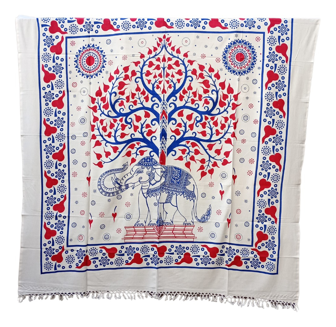 Manta Hindu Rustica Flecos 2 Plazas Diseños Importados - Imagen 94