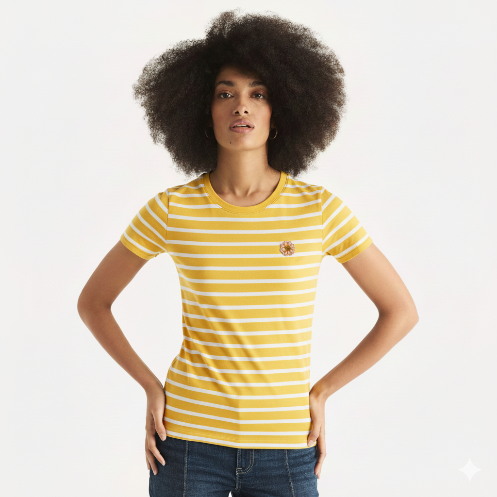 Remera Manga Corta Rayada Algodon 100% Importado India Mujer - Imagen 14