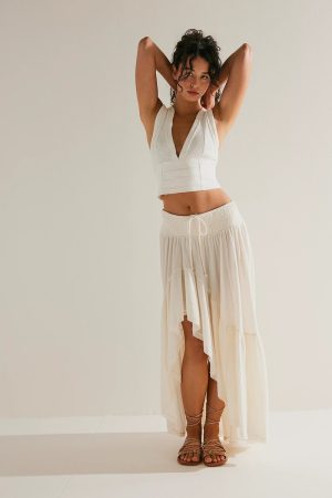 Pollera Free People Maxi Largo Volados Boho Chic Importado