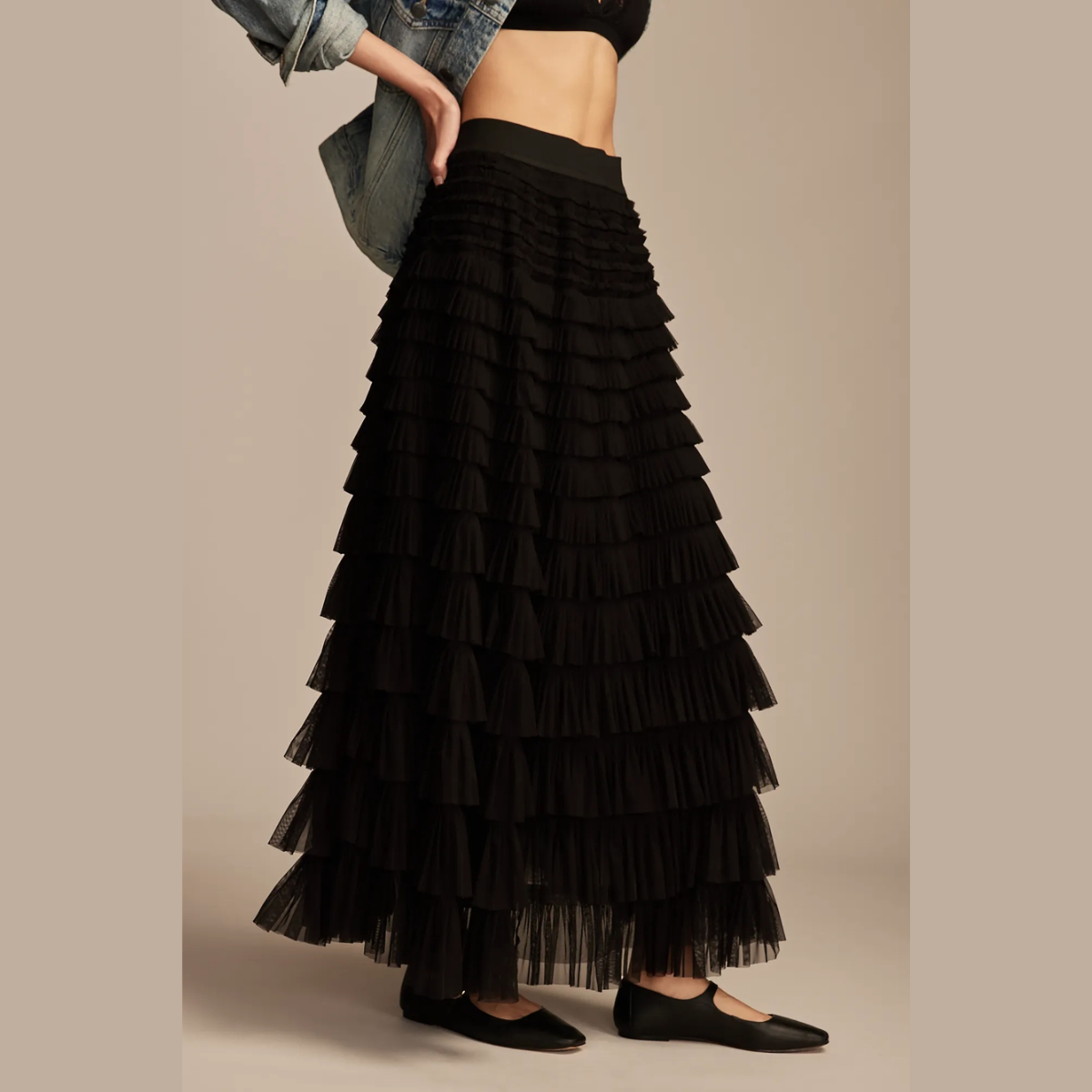 Pollera Falda Lucky Brand Escalonada Volado Tul Importado - Imagen 4