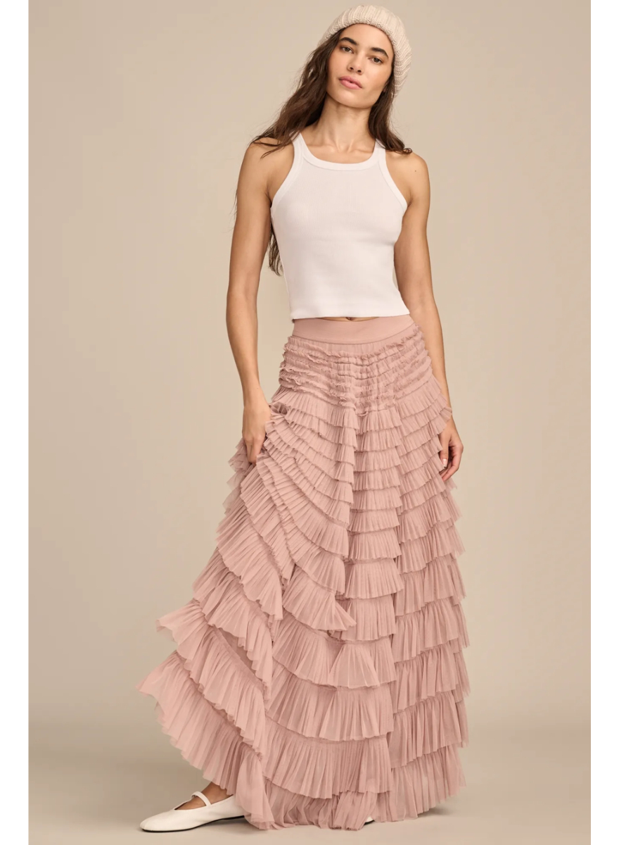 Pollera Falda Lucky Brand Escalonada Volado Tul Importado - Imagen 6