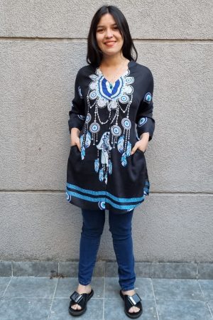 Blusa Camisola Abotonada Estampada Verano Importado India