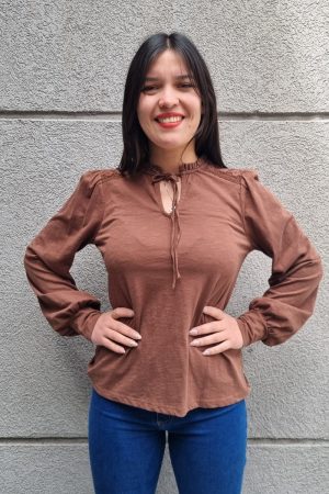 Blusa Jennie Garth Manga Larga Calidad Premium Importado