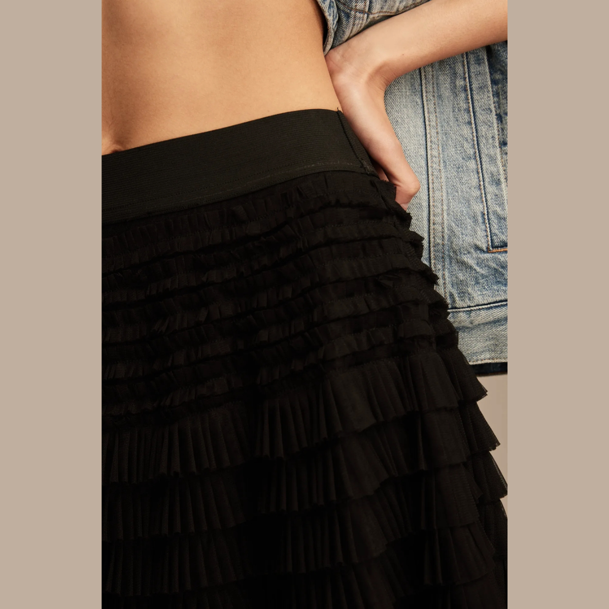 Pollera Falda Lucky Brand Escalonada Volado Tul Importado - Imagen 2