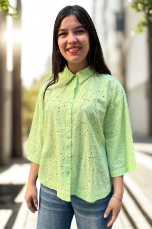 Camisa Libelle Broderie Abotonado Importado Calidad Premium