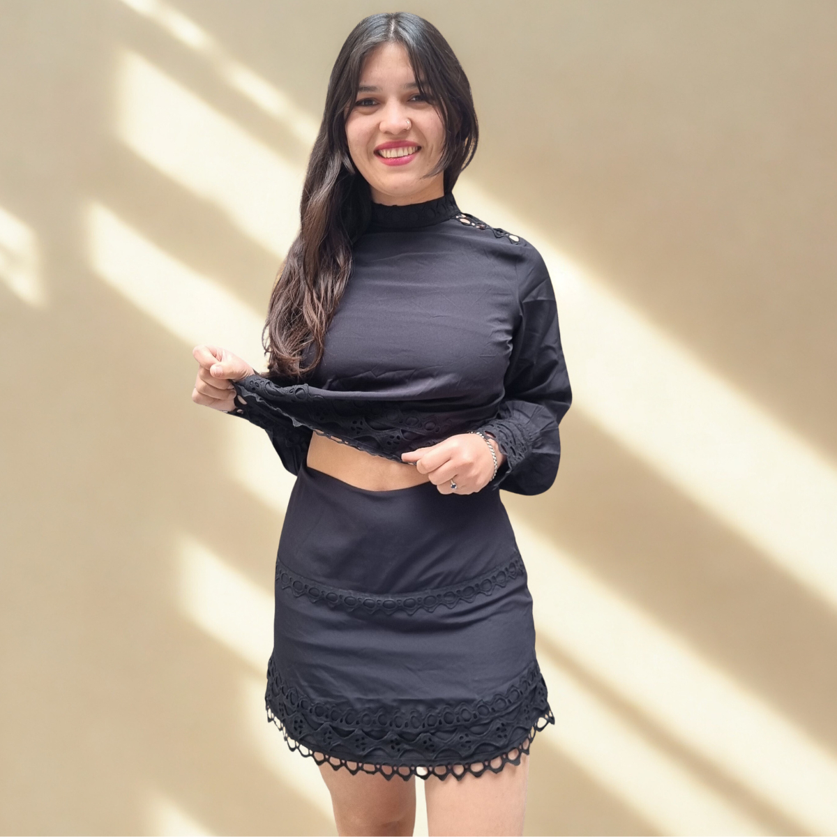 Conjunto Nikkie Pollera Falda+top Calada Short Interno - Imagen 5