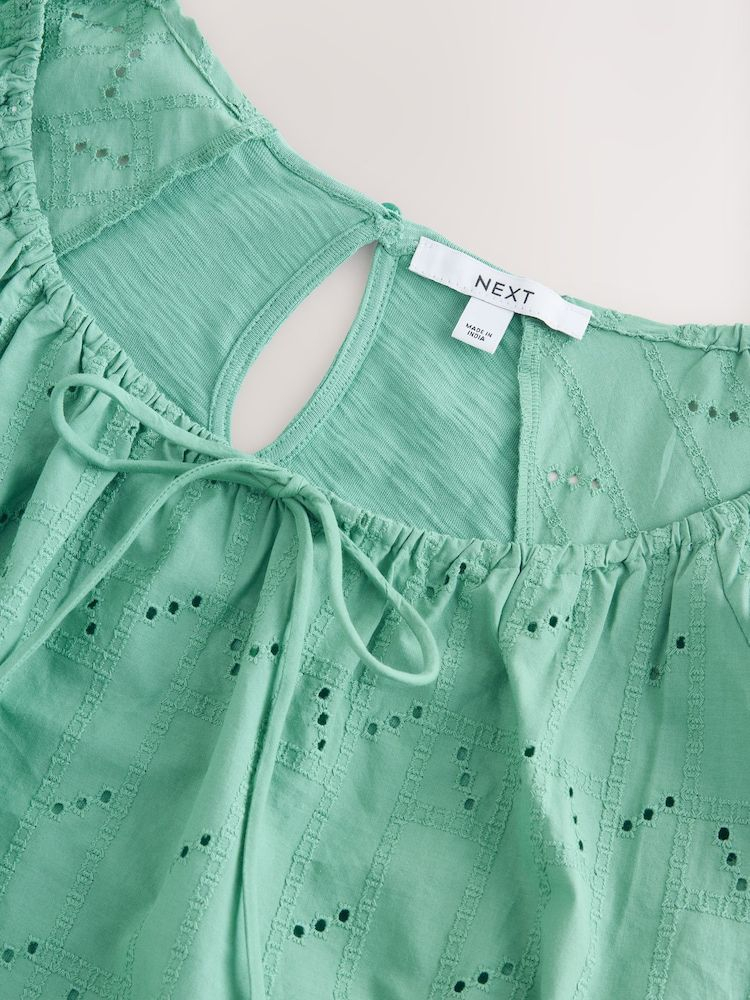 Blusa Next Manga Corta Broderie Algodon 100% Mujer Importado - Imagen 16